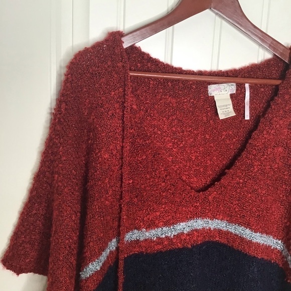 Free People Juno Stripe Bouncle Poncho. - Picture 3 of 6